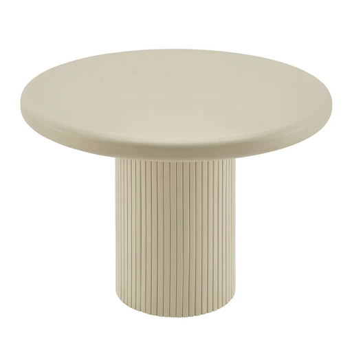 Belmonte 45 Inch Painted Wood Round Pedestal Dining Table in Putty
