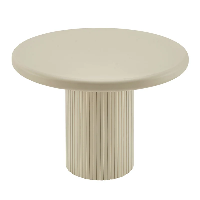 Belmonte 45 Inch Painted Wood Round Pedestal Dining Table in Putty