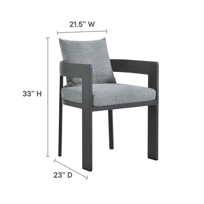 Tahoe 9-Piece Outdoor Patio Aluminum Dining Set in Gray Gray