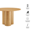 Renwick 47 Inch Oak Veneer Round Pedestal Dining Table in Oak