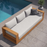 Tahoe Outdoor Patio Acacia Wood Sofa in Natural Light Gray