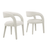 Pinnacle Boucle Upholstered Dining Chair Set of 2 in Ivory
