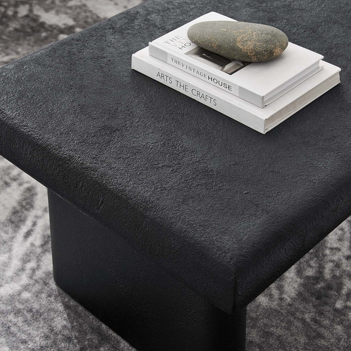 Relic Concrete Textured Coffee Table in Black