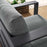 Tahoe Outdoor Patio Powder-Coated Aluminum Armchair in Gray Charcoal