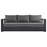 Tahoe Outdoor Patio Powder-Coated Aluminum Sofa in Gray Charcoal