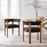 Imogen Performance Velvet Barrel Dining Chairs Set of 2 in Chocolate Brown Deep Brown