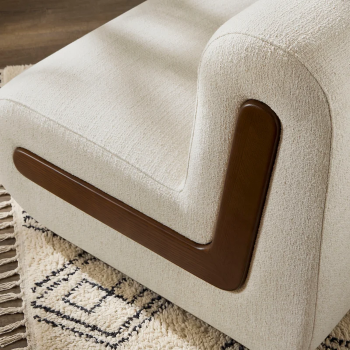 Denby Linen Blend Accent Chair in Ivory