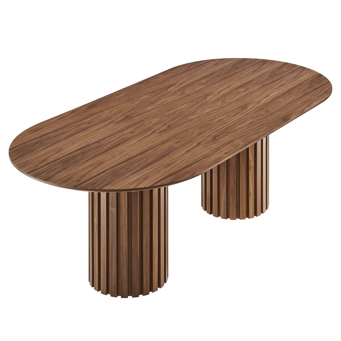 Senja 95" Oval Dining Table in Walnut