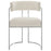 Huron Curved Back Fabric and Metal Dining Accent Chair in Silver Cream
