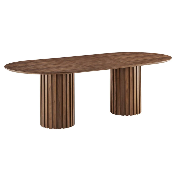 Senja 95" Oval Dining Table in Walnut