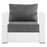 Tahoe Outdoor Patio Powder-Coated Aluminum Armchair in White Charcoal
