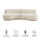 Rialta 2 Piece Curved Performance Velvet Sectional Sofa in Alabaster