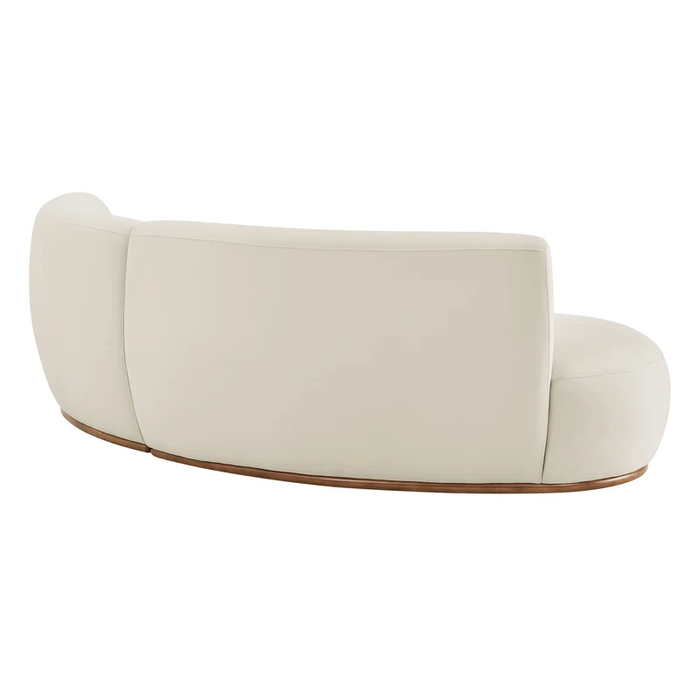 Rialta 2 Piece Curved Performance Velvet Sectional Sofa in Alabaster