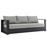 Tahoe Outdoor Patio Powder-Coated Aluminum Sofa in Gray Gray