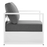 Tahoe Outdoor Patio Powder-Coated Aluminum Armchair in White Charcoal