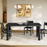 Alvia 72" Rectangular Oak Wood Dining Table in Black
