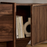 Yarrow 77 Inch Fluted Four Door TV Stand in Walnut