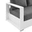 Tahoe Outdoor Patio Powder-Coated Aluminum Sofa in White Charcoal