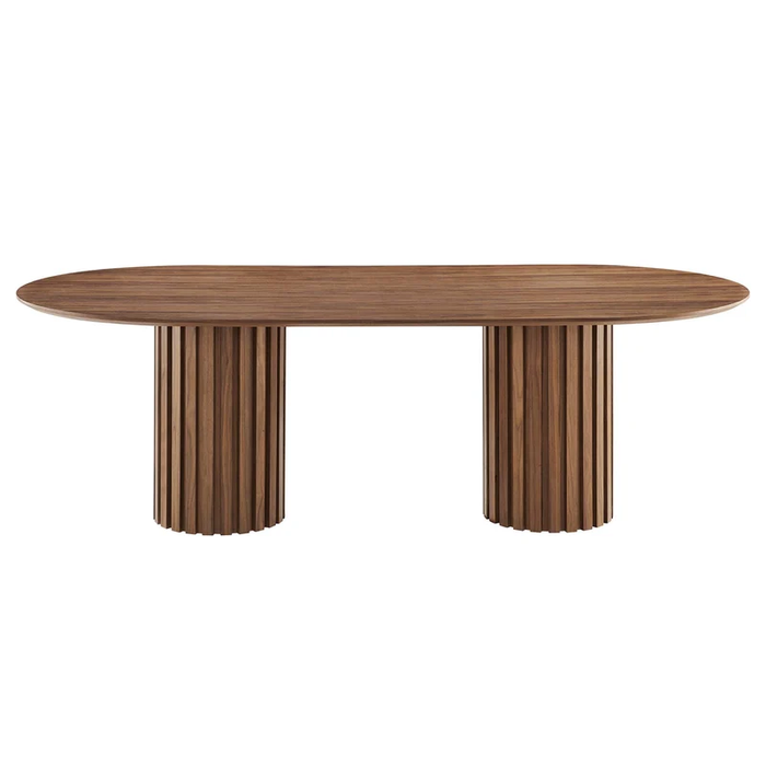 Senja 95" Oval Dining Table in Walnut