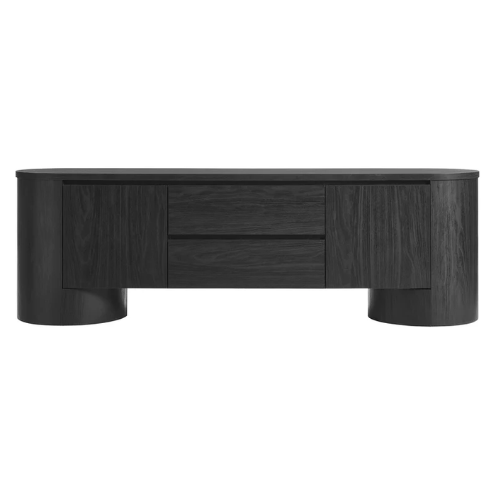 Duval 71 Inch Oval TV Cabinet in Black