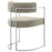 Huron Curved Back Fabric and Metal Dining Accent Chair in Silver Wheat