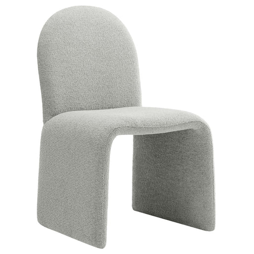 Junia Boucle Upholstered Arch Armless Dining Chair in Dove Gray
