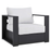 Tahoe Outdoor Patio Powder-Coated Aluminum Armchair in Gray White
