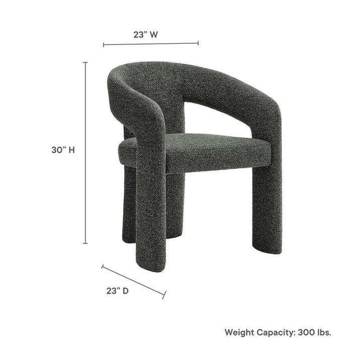 Oslo Barrel Fabric Upholstered Dining Accent Chair in Anthracite