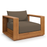 Tahoe Outdoor Patio Acacia Wood Chair in Natural Cocoa