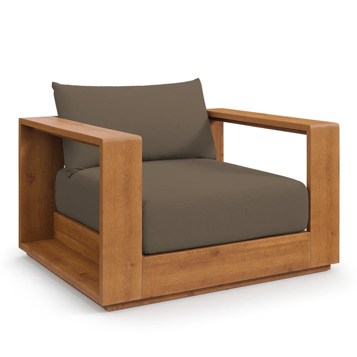 Tahoe Outdoor Patio Acacia Wood Chair in Natural Cocoa