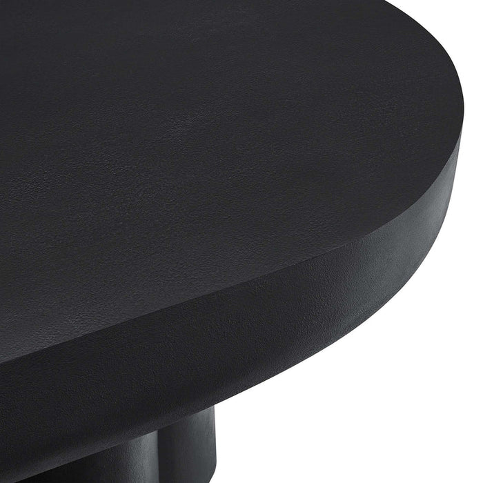 Caspian Oval Concrete Coffee Table in Black