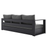 Tahoe Outdoor Patio Powder-Coated Aluminum Sofa in Gray Charcoal