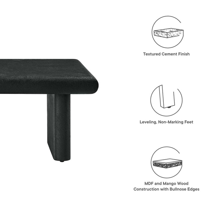 Relic Concrete Textured Coffee Table in Black