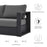 Tahoe Outdoor Patio Powder-Coated Aluminum Sofa in Gray Charcoal
