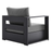 Tahoe Outdoor Patio Powder-Coated Aluminum Armchair in Gray Charcoal