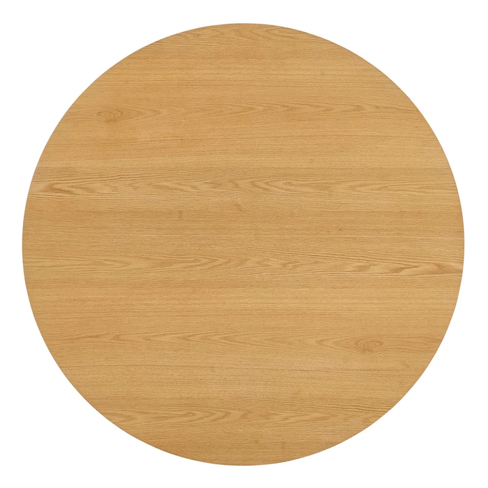 Renwick 47 Inch Oak Veneer Round Pedestal Dining Table in Oak