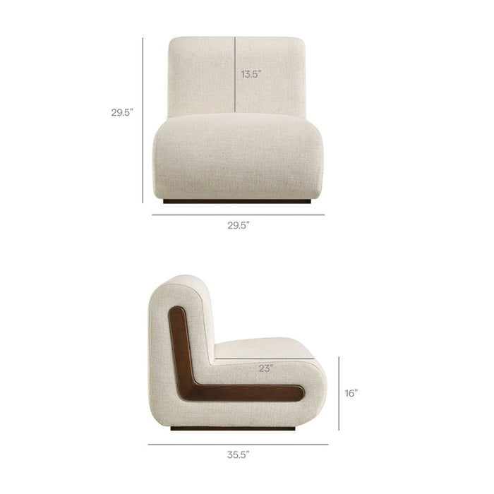 Denby Linen Blend Accent Chair in Ivory
