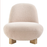 Norwood Faux Mohair Bean Shaped Accent Chair in Petal