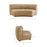 Rialta 3 Piece Curved Vegan Leather Sectional Sofa in Toast