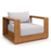 Tahoe Outdoor Patio Acacia Wood Chair in Natural Light Gray