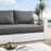 Tahoe Outdoor Patio Powder-Coated Aluminum Sofa in White Charcoal