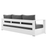 Tahoe Outdoor Patio Powder-Coated Aluminum Sofa in White Charcoal