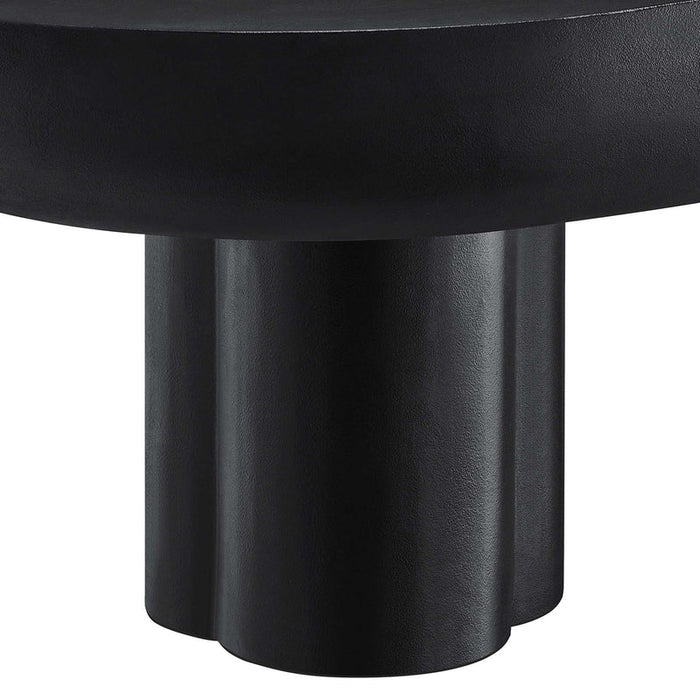 Caspian Oval Concrete Coffee Table in Black
