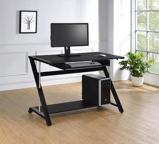 Coaster Black Desk with Moniter and Computer