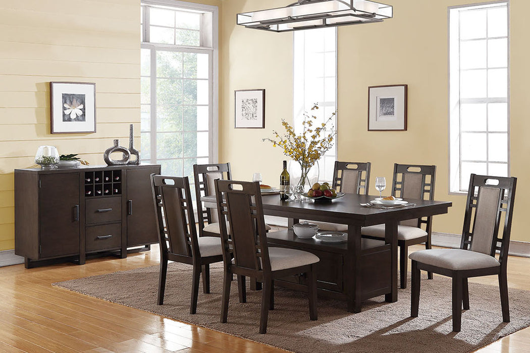 Poundex F2383 Dining Table with 6 Chairs