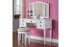 F4074 White Vanity with Mirror and Stool