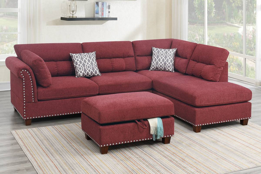 F6419 Reversible Sectional with Storage Ottoman 