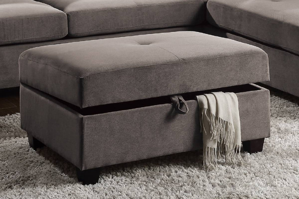 F6427 Gray Cocktail Ottoman with Storage