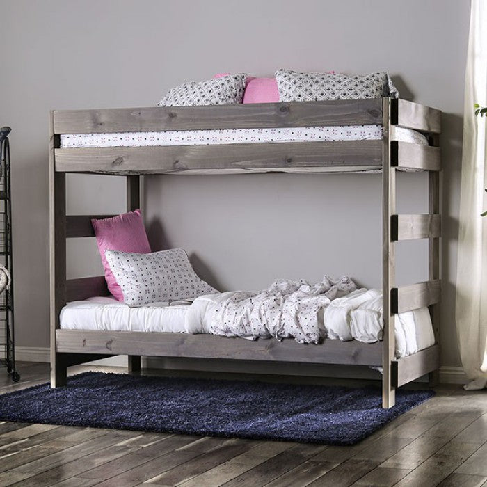 Arlette Gray Made In USA Bunk Bed Twin/Twin