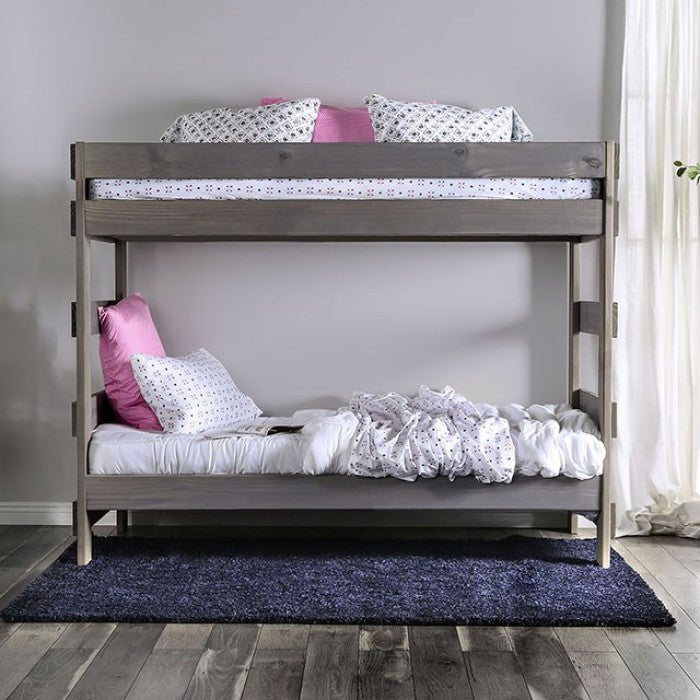 Arlette Gray Made In USA Bunk Bed Twin/Twin